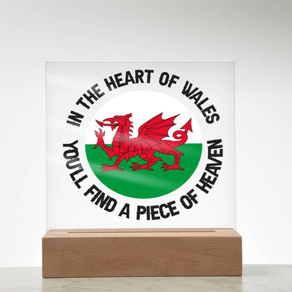 Square Acrylic Plaque, In Wales, You'll Find A Piece of Heaven - YERTIZZ.COM