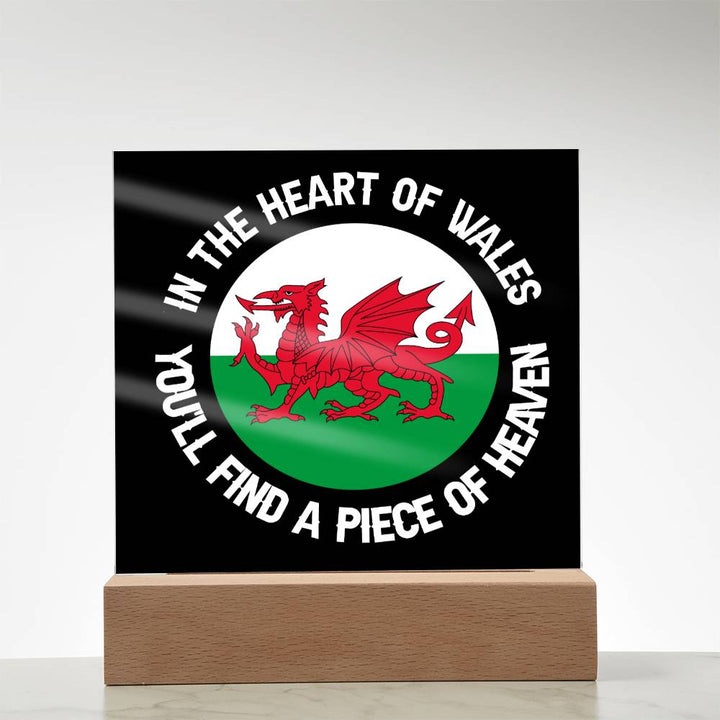 Square Acrylic Plaque, In The Heart Of Wales - YERTIZZ.COM