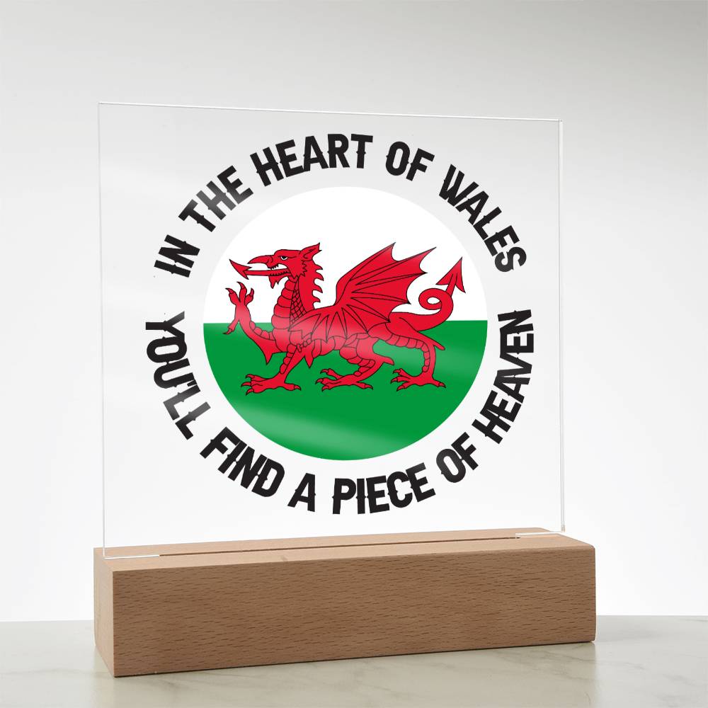 Square Acrylic Plaque, In Wales, You'll Find A Piece of Heaven - YERTIZZ.COM