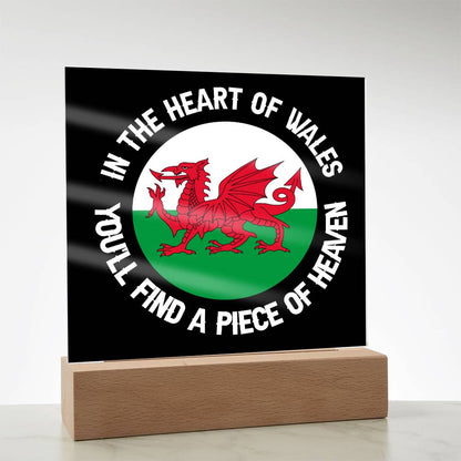 Square Acrylic Plaque, In The Heart Of Wales - YERTIZZ.COM