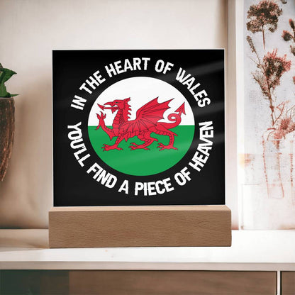 Square Acrylic Plaque, In The Heart Of Wales - YERTIZZ.COM