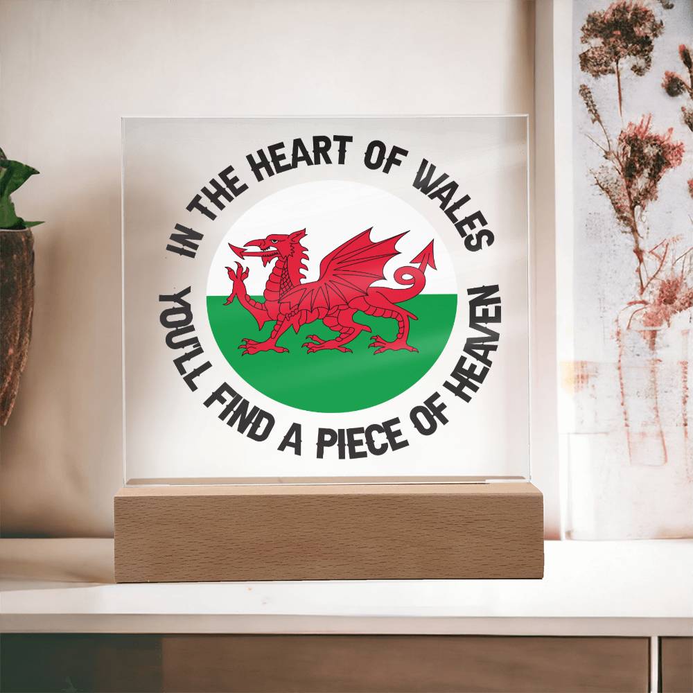 Square Acrylic Plaque, In Wales, You'll Find A Piece of Heaven - YERTIZZ.COM