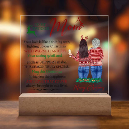 To My Twinkle Mom, Printed, Square Acrylic Plaque LED Backlit - YERTIZZ.COM