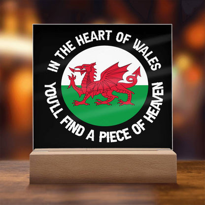Square Acrylic Plaque, In The Heart Of Wales - YERTIZZ.COM