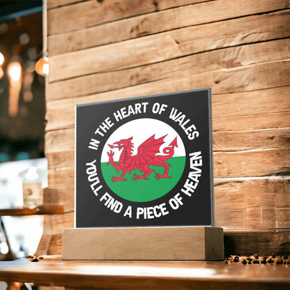 Square Acrylic Plaque, In The Heart Of Wales - YERTIZZ.COM