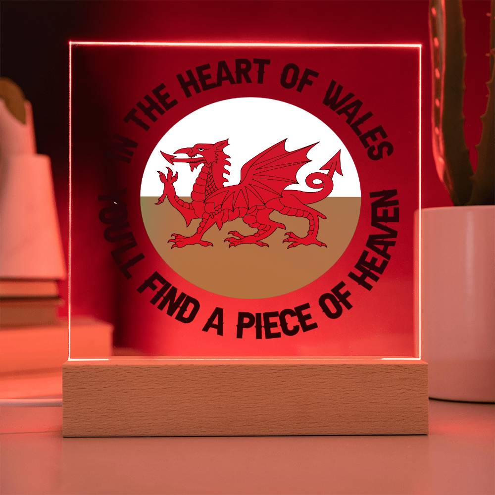 Square Acrylic Plaque, In Wales, You'll Find A Piece of Heaven - YERTIZZ.COM