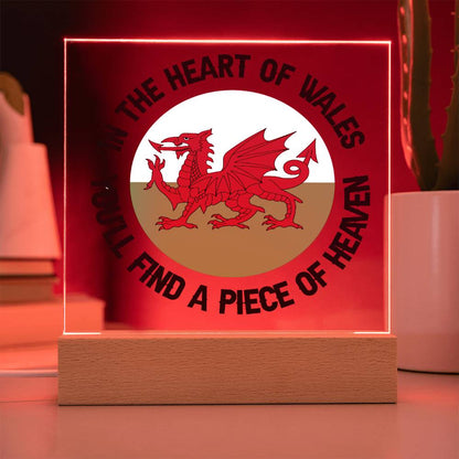 Square Acrylic Plaque, In Wales, You'll Find A Piece of Heaven - YERTIZZ.COM