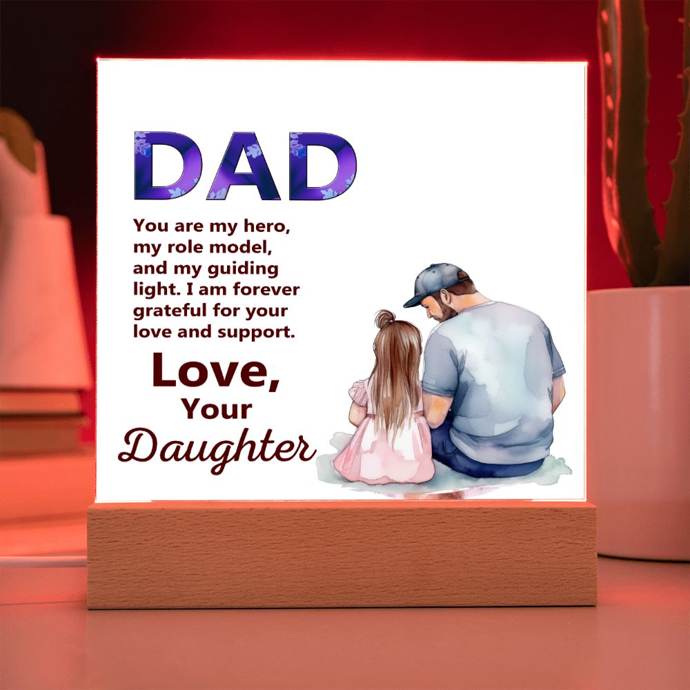 To My Dad, You Are My Hero, Love, Square Acrylic Plaque - YERTIZZ.COM