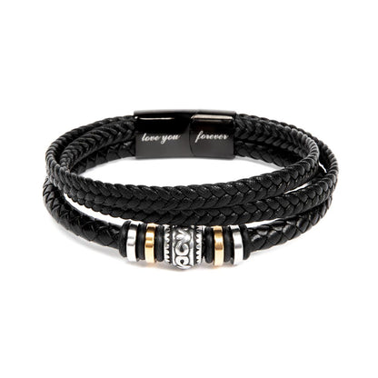 Vegan Leather Bracelet, Love You Forever Dad, Engraved - YERTIZZ.COM