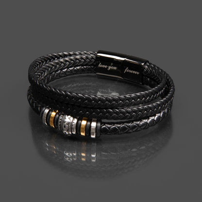 Vegan Leather Bracelet, Love You Forever Dad, Engraved - YERTIZZ.COM