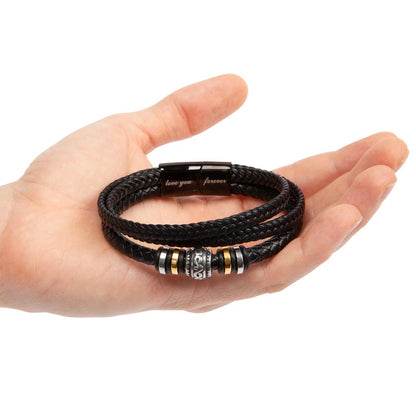 Vegan Leather Bracelet, Love You Forever Dad, Engraved - YERTIZZ.COM
