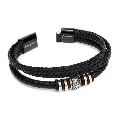 Vegan Leather Bracelet, Love You Forever Dad, Engraved - YERTIZZ.COM