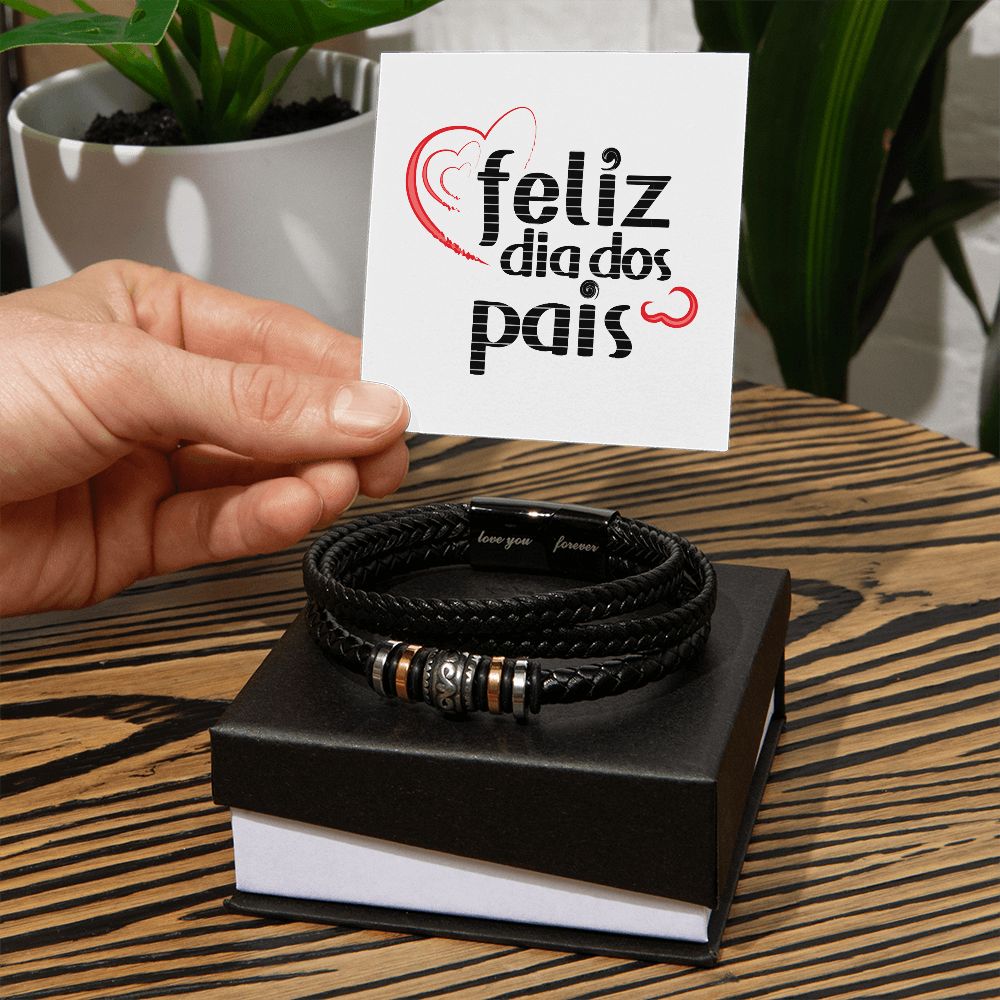 Vegan Leather Bracelet, Love You Forever Dad, Engraved - YERTIZZ.COM