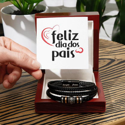 Vegan Leather Bracelet, Love You Forever Dad, Engraved - YERTIZZ.COM