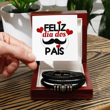 Vegan Leather Bracelet, Love You Forever Dad, Engraved - YERTIZZ.COM