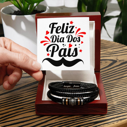 Vegan Leather Bracelet, Love You Forever Dad, Engraved - YERTIZZ.COM