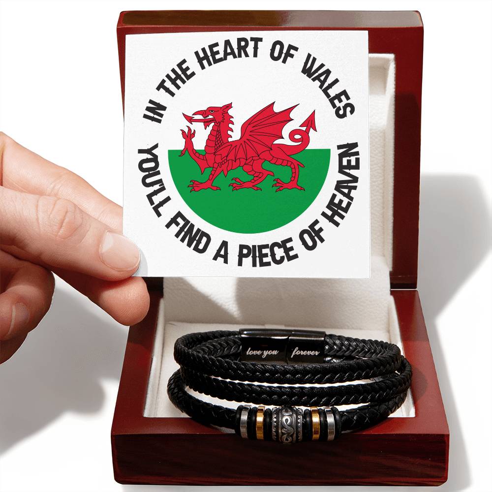 Men's Love You Forever Bracelet, In The Heart Of Wales, Welsh Gifts - YERTIZZ.COM