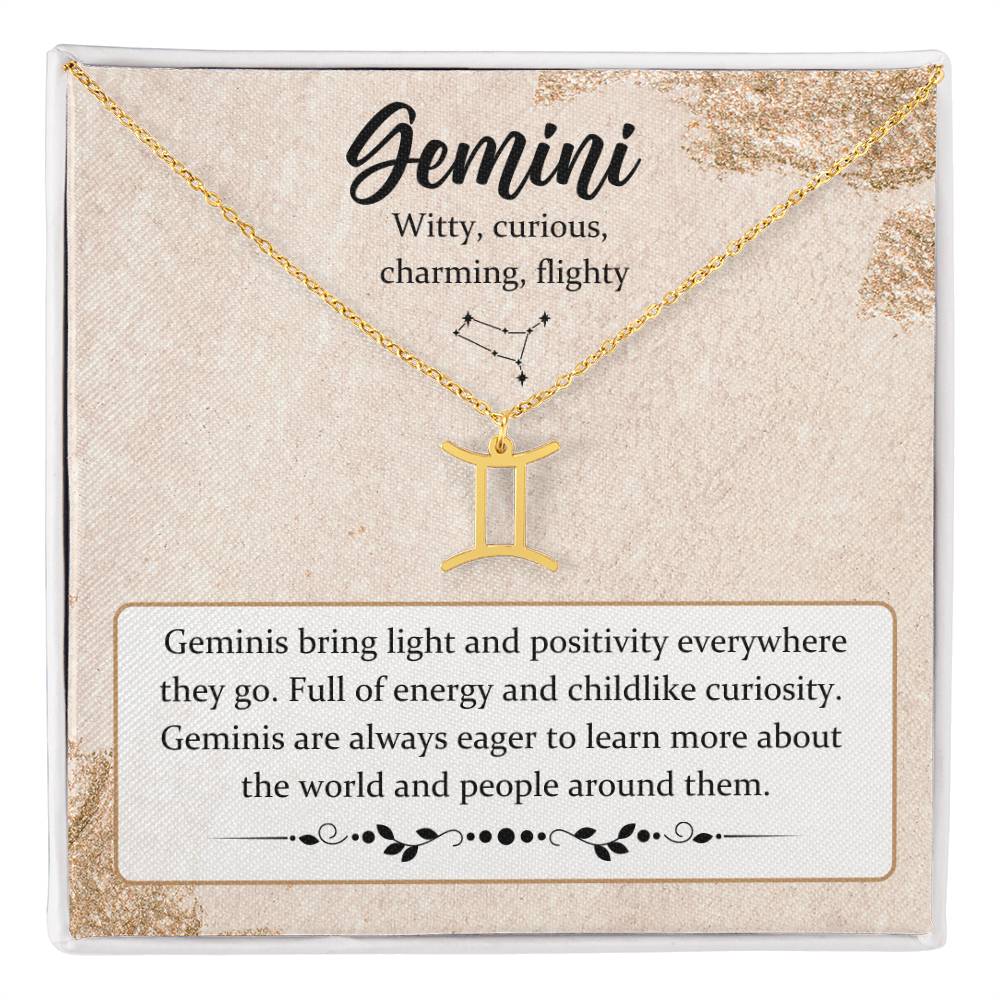 Gemini, Zodiac, Sign, Astrological Pendant, Necklace - YERTIZZ.COM