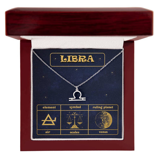 Libra, Zodiac, Sign, Astrological Pendant, Necklace
