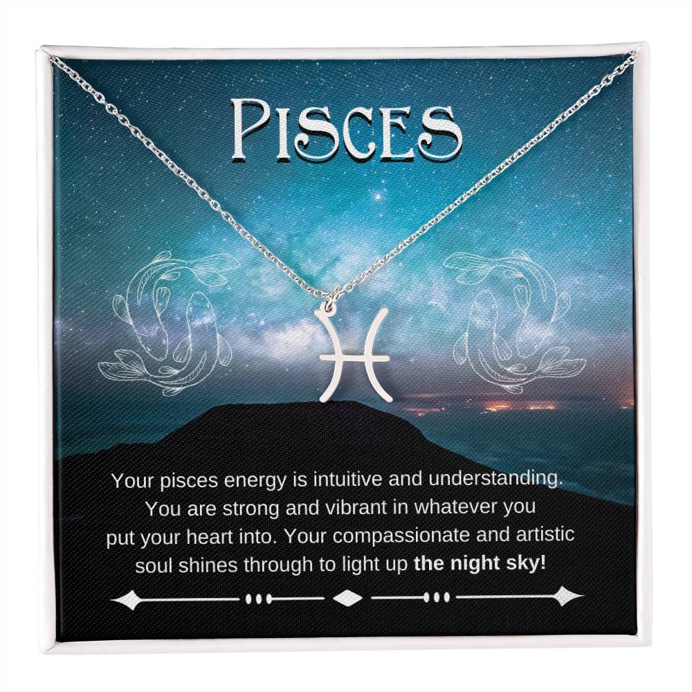 Pisces, Zodiac, Sign, Astrological Pendant, Necklace - YERTIZZ.COM