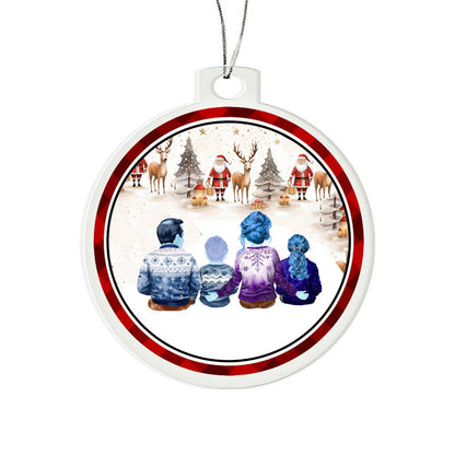 Acrylic, Christmas Ornament, Santa, Gifts, Family - YERTIZZ.COM