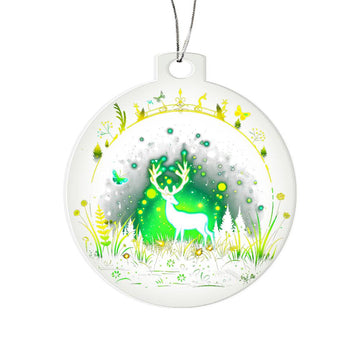 Deer Scene Ornament - Christmas Best Gift - Acrylic Ornament