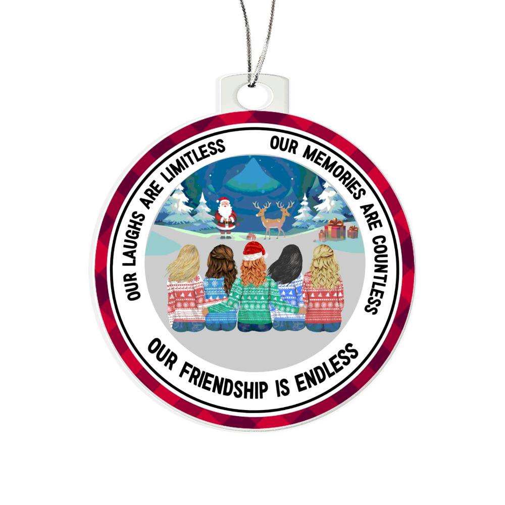 Acrylic Christmas Ornament, Children Sat With Santa - YERTIZZ.COM