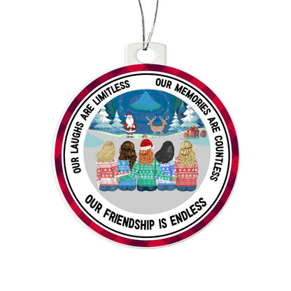 Acrylic Christmas Ornament, Children Sat With Santa - YERTIZZ.COM