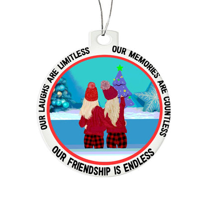 Acrylic Christmas Ornament, Our Friendship is Endless - YERTIZZ.COM