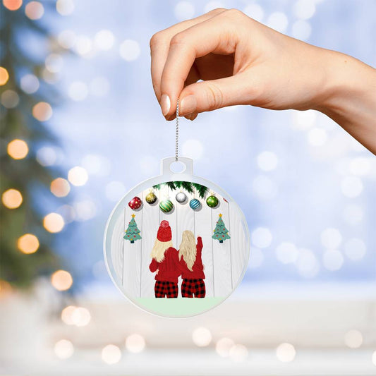 Acrylic Ornament, Kids With Christmas Decorations