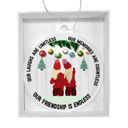 Acrylic Christmas Ornament, Friendship Is Endless - YERTIZZ.COM