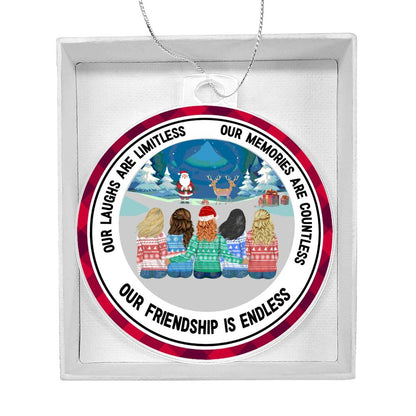 Acrylic Christmas Ornament, Children Sat With Santa - YERTIZZ.COM