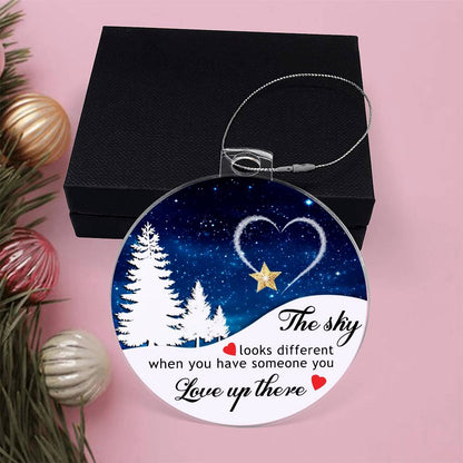 The Sky Looks Different Ornament, When You Have Someone You Love Up There Memorial Ornament, Remembrance Ornament Gift For Mother and Father