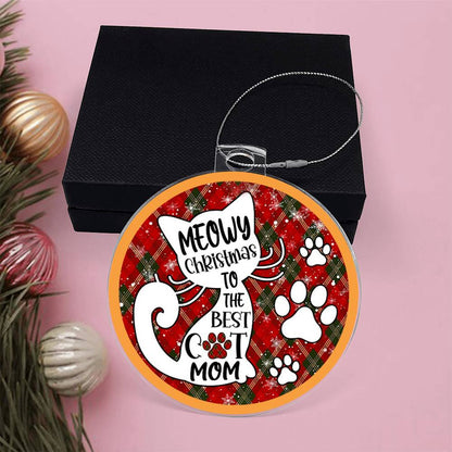 Best Cat Mom Christmas Acrylic Ornament