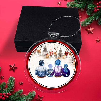 Acrylic, Christmas Ornament, Santa, Gifts, Family - YERTIZZ.COM