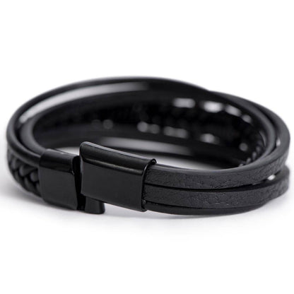 Men's Cross Leather Bracelet, To My Husband, Valentine's Day - YERTIZZ.COM