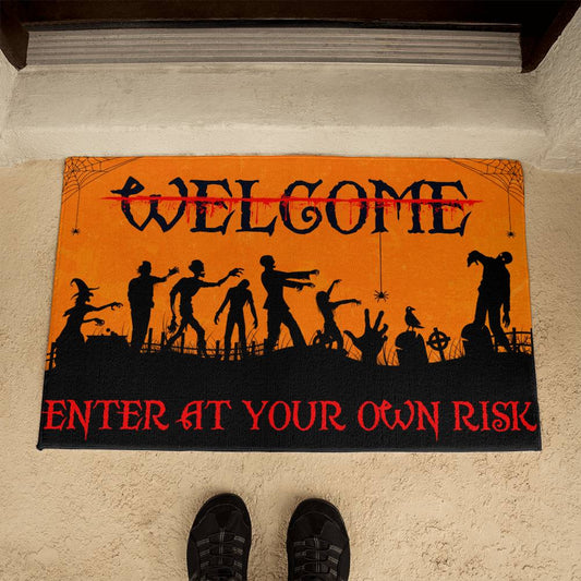 Spooktacular Entrance Halloween Door Mat-Enter at Your Own Risk