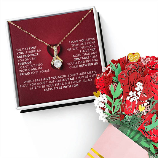 Alluring Beauty Necklace, Sweet Devotion Flower Bouquet Bundle, Valentine's Day