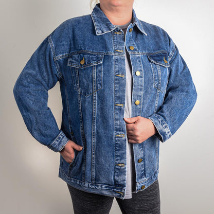 Oversized Women's DTG Denim Jacket, Mam, Mammy, Mommy, Mom, Wife, Mothers Day - YERTIZZ.COM