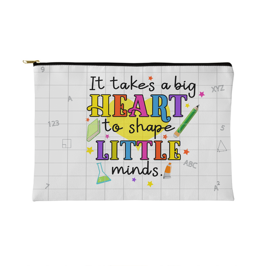 Big Heart, Little Minds – Inspirational Teacher Zipper Pouch