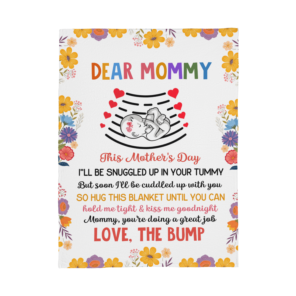 Dear Mommy Fleece Blanket – Cozy Mother's Day Gift from Baby Bump