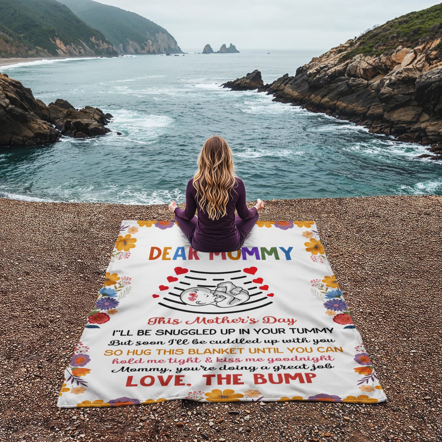 Dear Mommy Fleece Blanket – Cozy Mother's Day Gift from Baby Bump