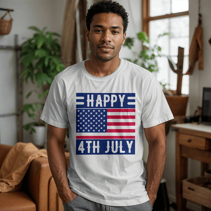 Happy 4th July-Bella + Canvas 3001 Unisex-Jersey Tee Front Print - YERTIZZ.COM