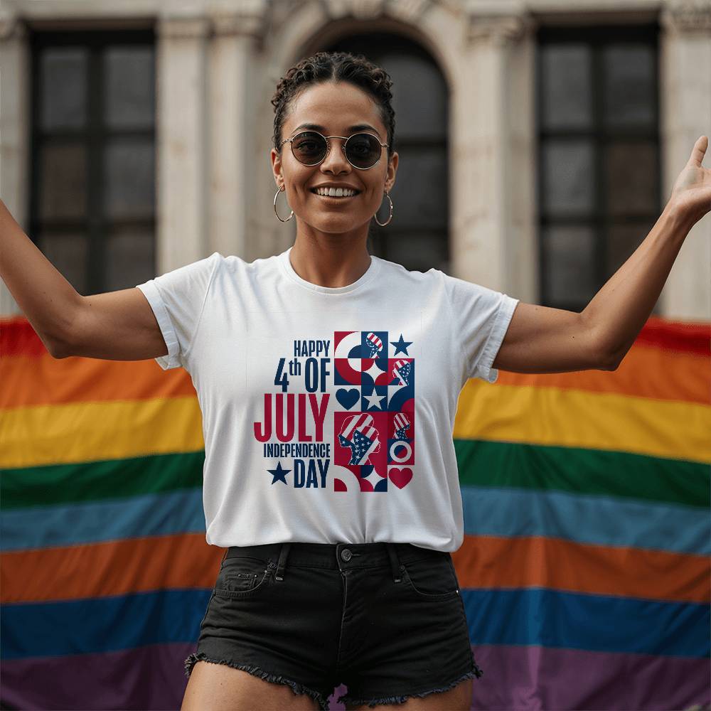 Happy Independence Day-Bella + Canvas 3001 Unisex-Jersey Tee Front Print - YERTIZZ.COM
