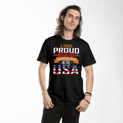 I Was Born USA-Bella + Canvas 3001 Unisex-Jersey Tee Front Print - YERTIZZ.COM