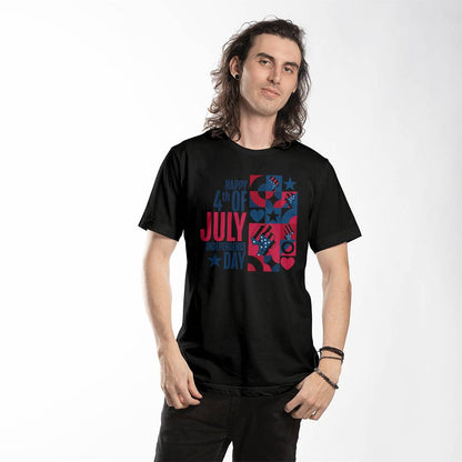 Happy Independence Day-Bella + Canvas 3001 Unisex-Jersey Tee Front Print - YERTIZZ.COM