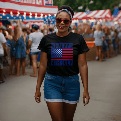 Happy 4th July-Bella + Canvas 3001 Unisex-Jersey Tee Front Print - YERTIZZ.COM