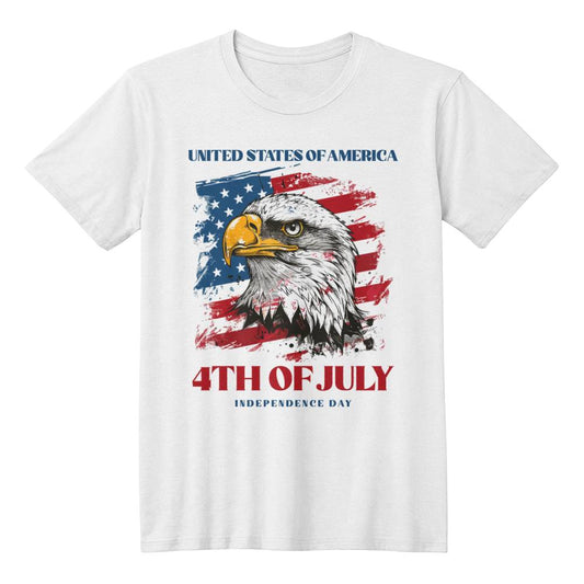 4th July Eagle-Bella + Canvas 3001 Unisex-Jersey Tee Front Print