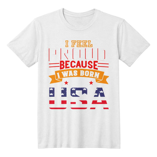 I Was Born USA-Bella + Canvas 3001 Unisex-Jersey Tee Front Print