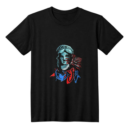 Lady Liberty Independence-Bella + Canvas 3001 Unisex-Jersey Tee Front Print - YERTIZZ.COM